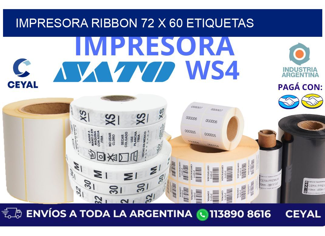 impresora ribbon 72 x 60 etiquetas