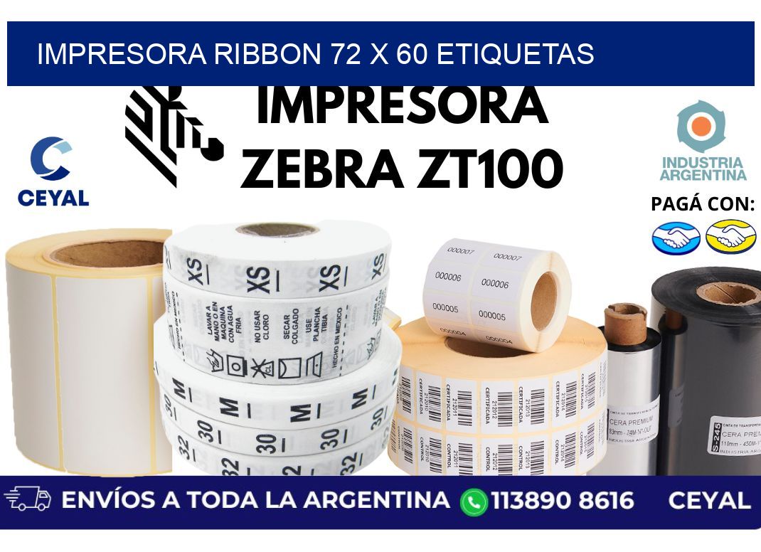 impresora ribbon 72 x 60 etiquetas