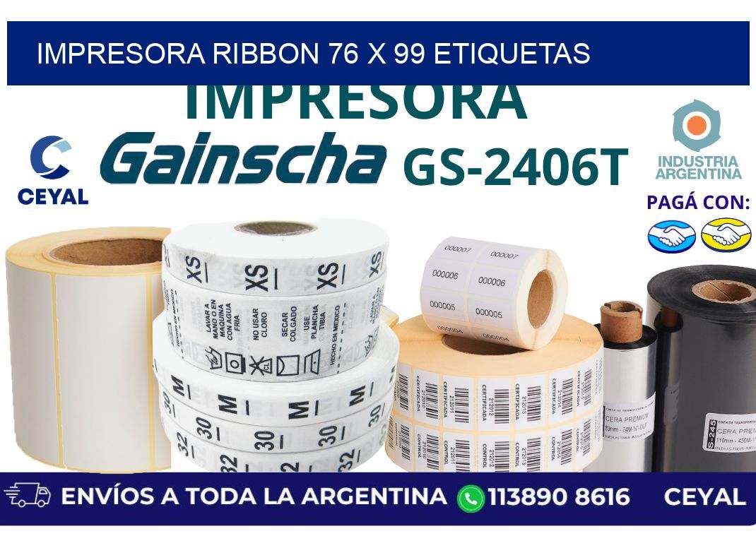 impresora ribbon 76 x 99 etiquetas