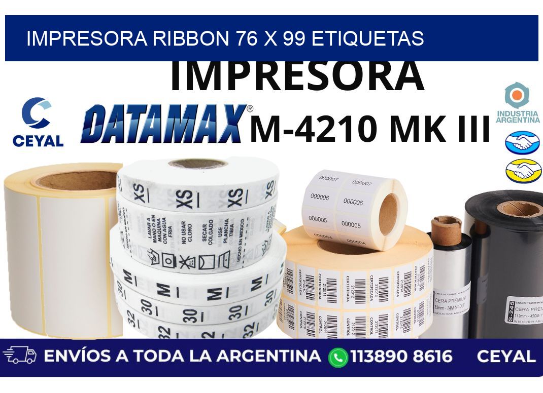 impresora ribbon 76 x 99 etiquetas