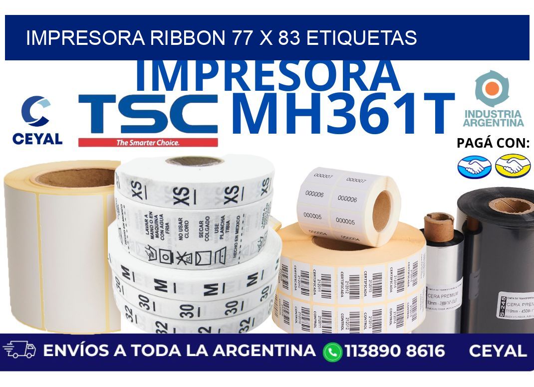 impresora ribbon 77 x 83 etiquetas