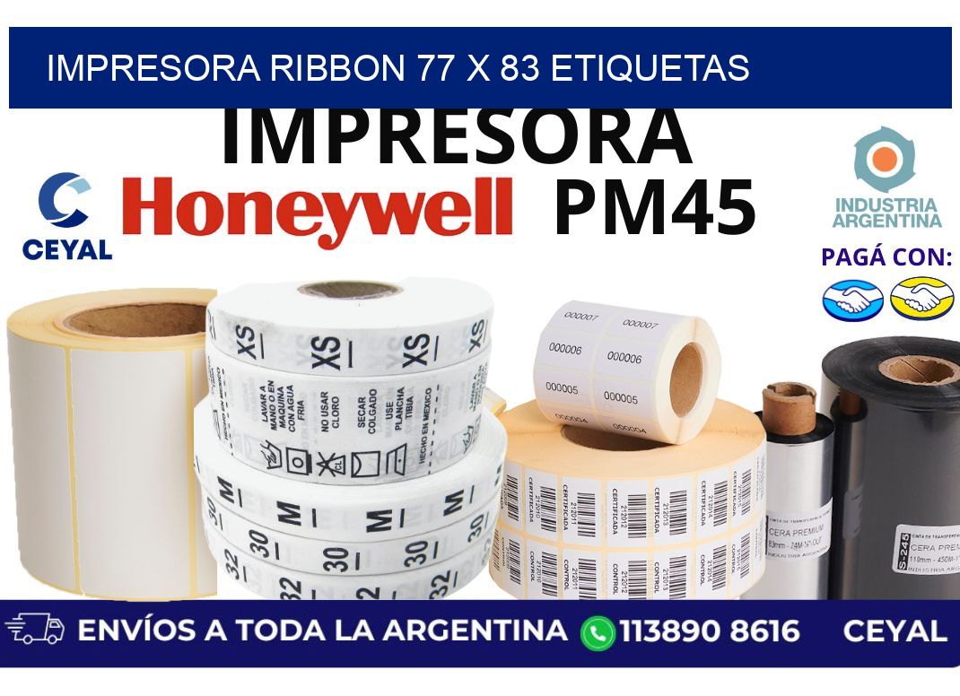 impresora ribbon 77 x 83 etiquetas