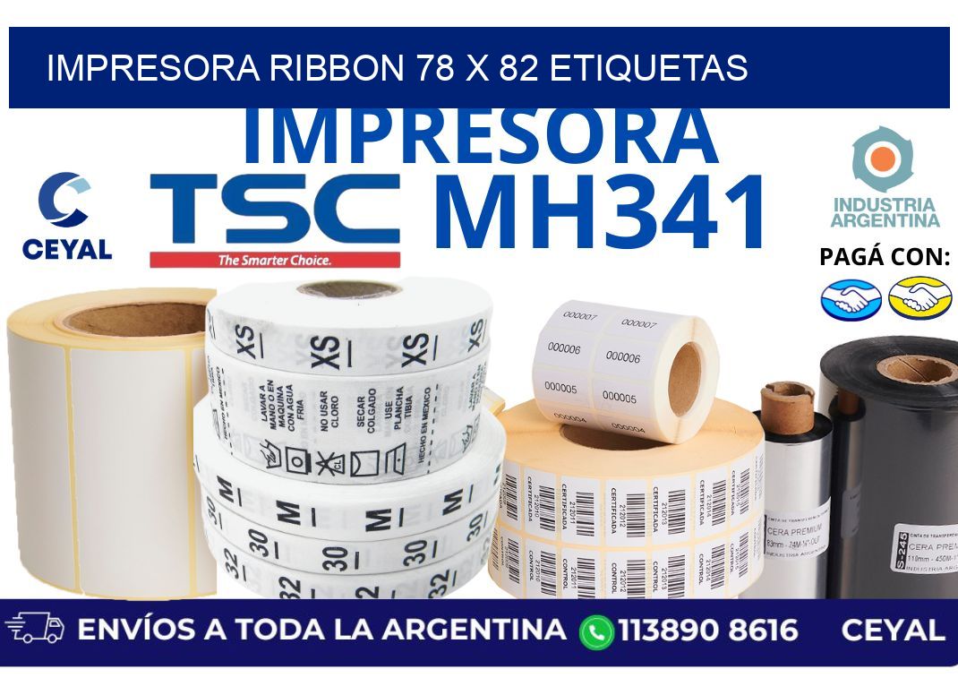 impresora ribbon 78 x 82 etiquetas