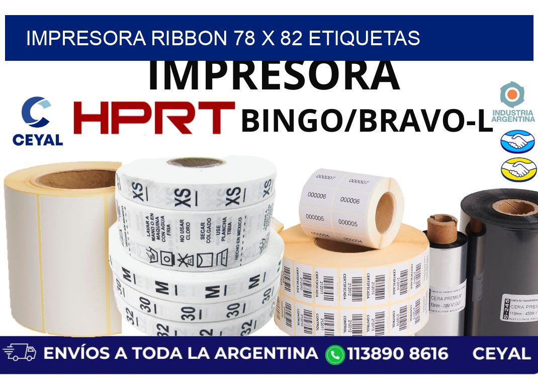 impresora ribbon 78 x 82 etiquetas