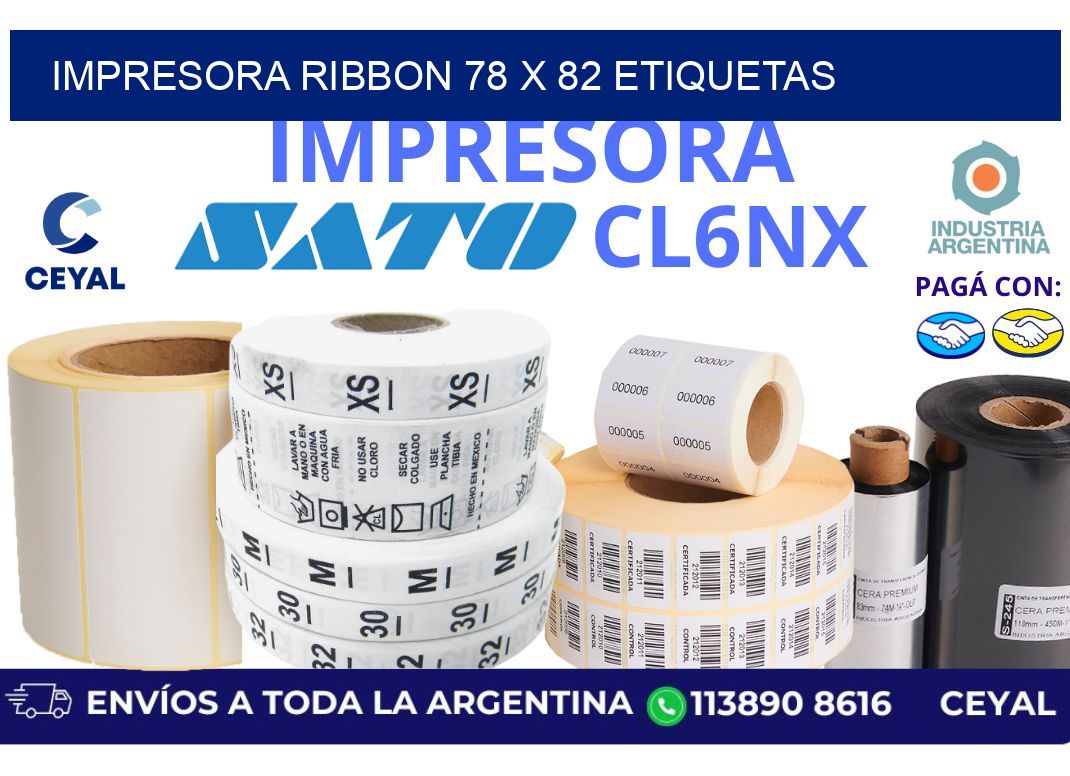 impresora ribbon 78 x 82 etiquetas