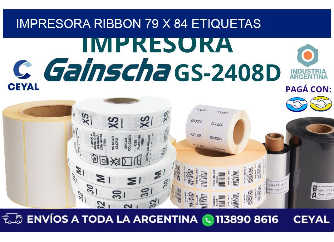 impresora ribbon 79 x 84 etiquetas