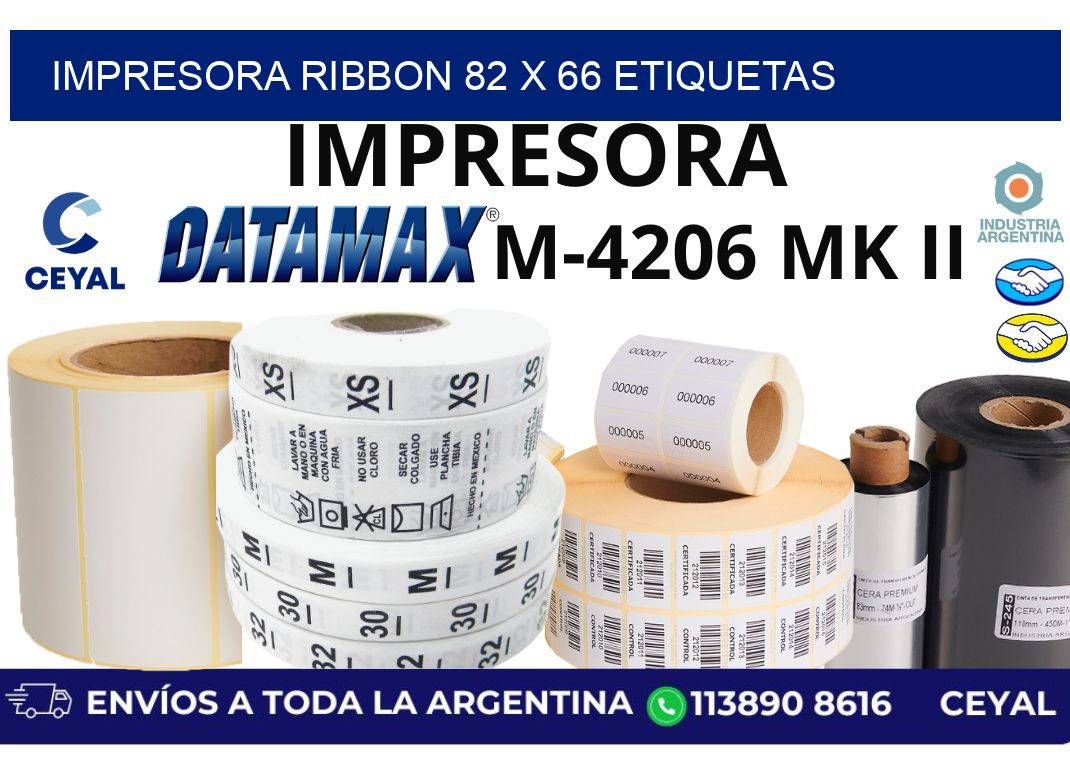 impresora ribbon 82 x 66 etiquetas
