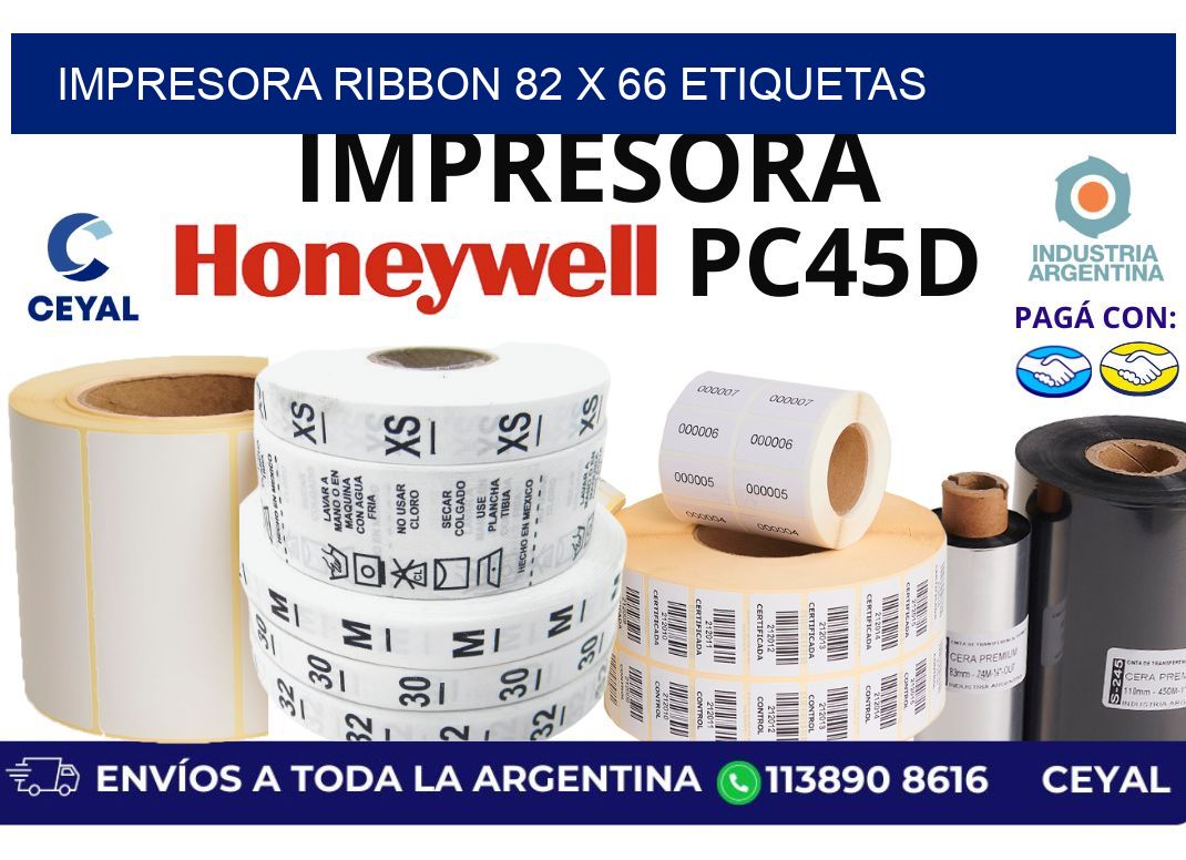 impresora ribbon 82 x 66 etiquetas