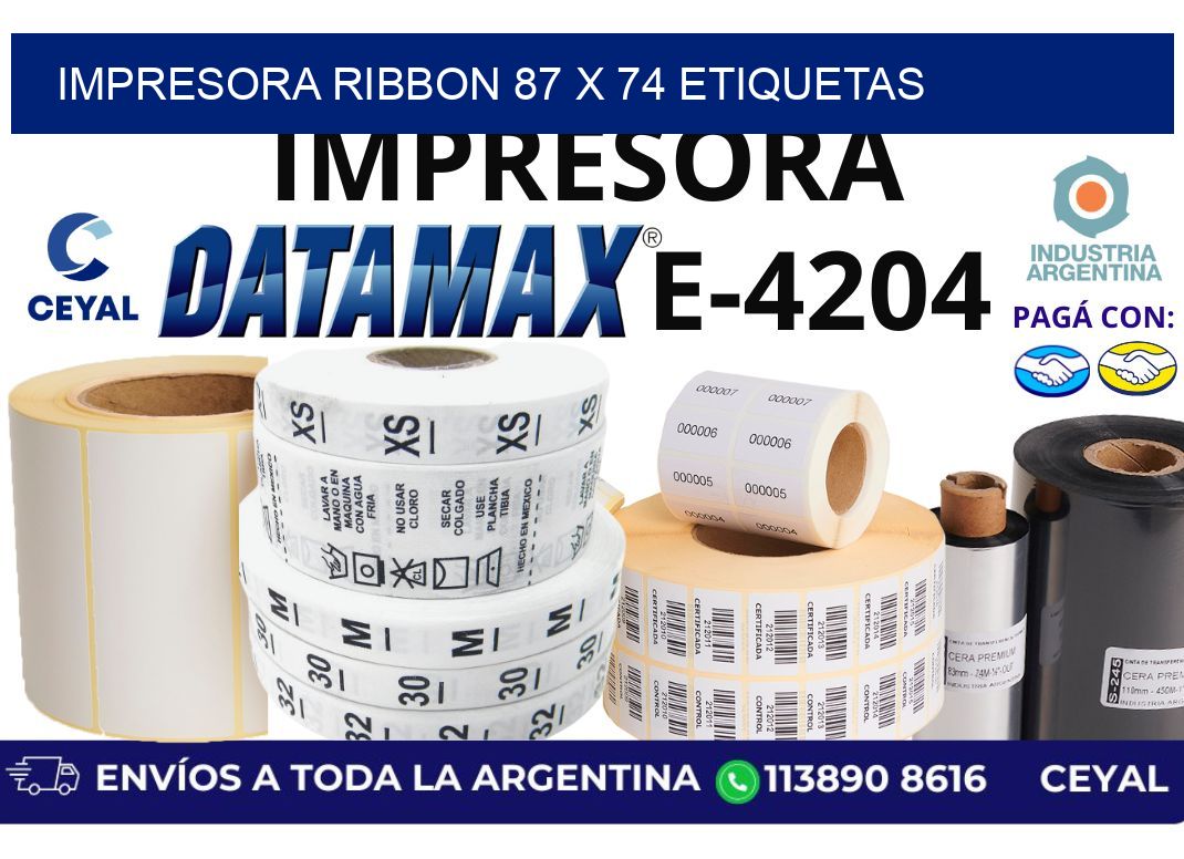 impresora ribbon 87 x 74 etiquetas