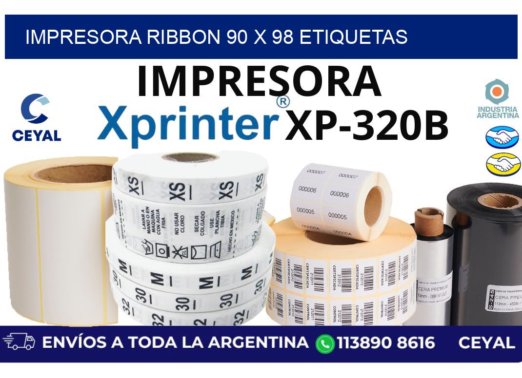 impresora ribbon 90 x 98 etiquetas