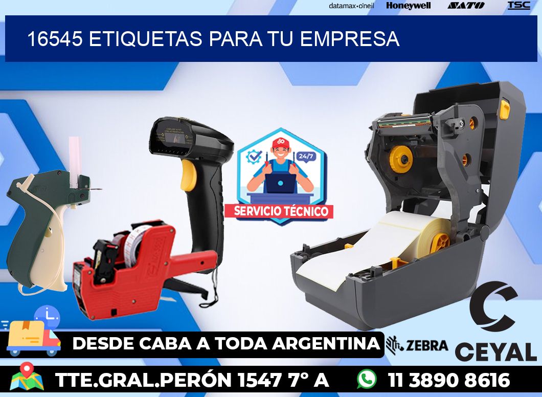 16545 etiquetas para tu empresa