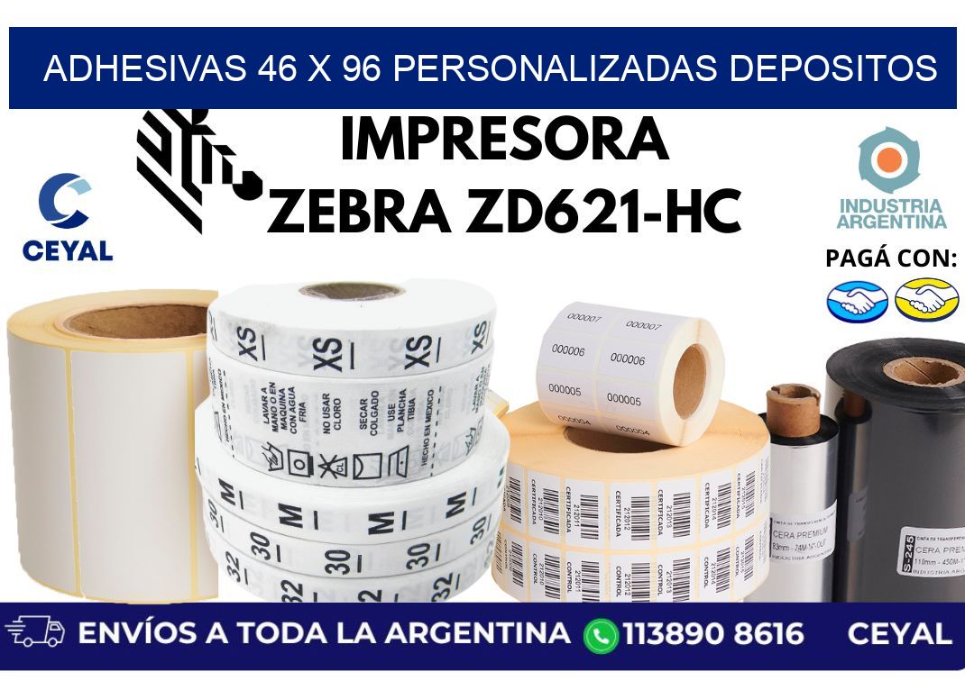 adhesivas 46 x 96 personalizadas depositos
