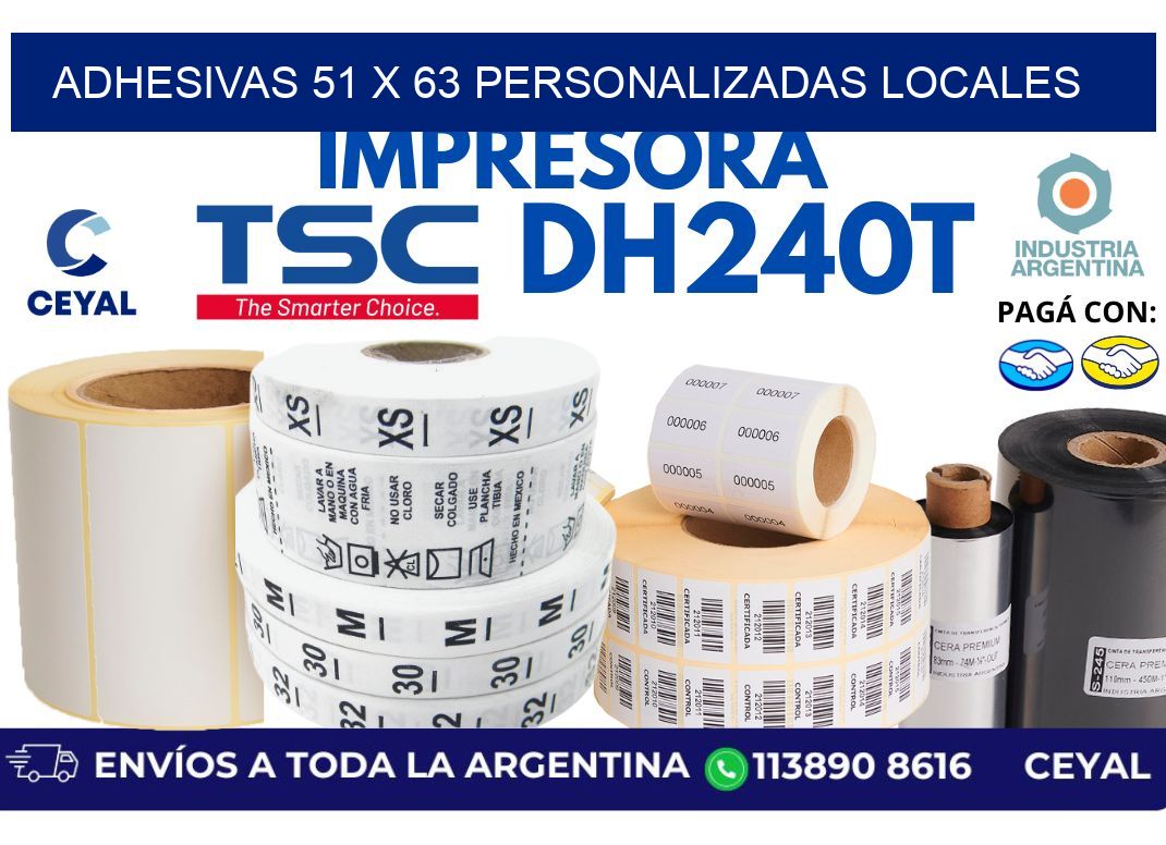 adhesivas 51 x 63 personalizadas locales