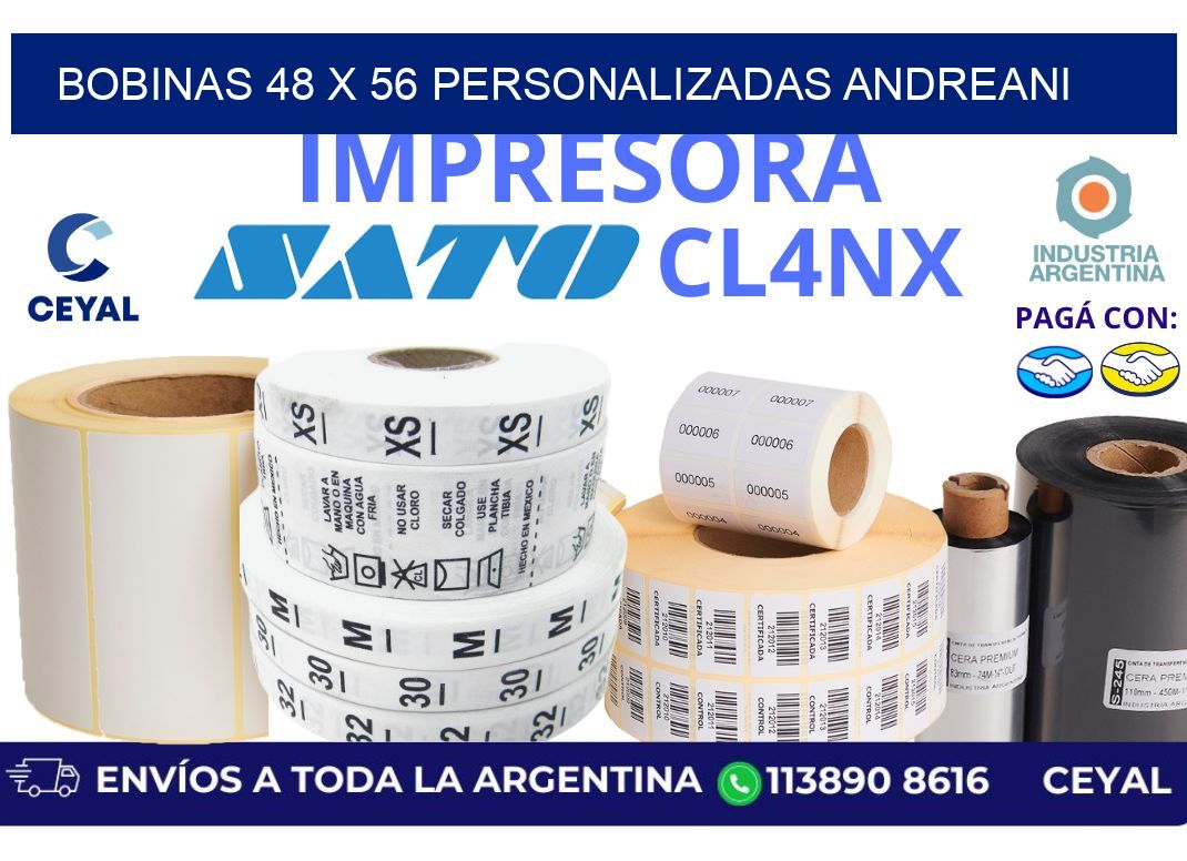 bobinas 48 x 56 personalizadas andreani
