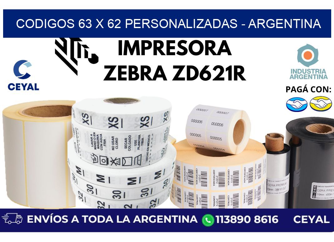 codigos 63 x 62 personalizadas – Argentina