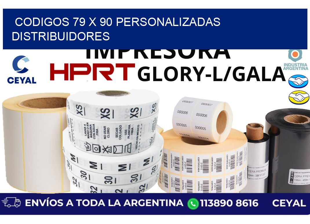 codigos 79 x 90 personalizadas distribuidores
