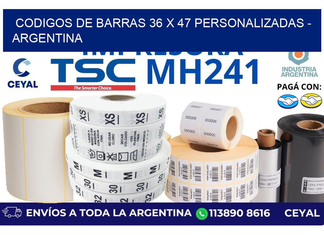 codigos de barras 36 x 47 personalizadas – Argentina