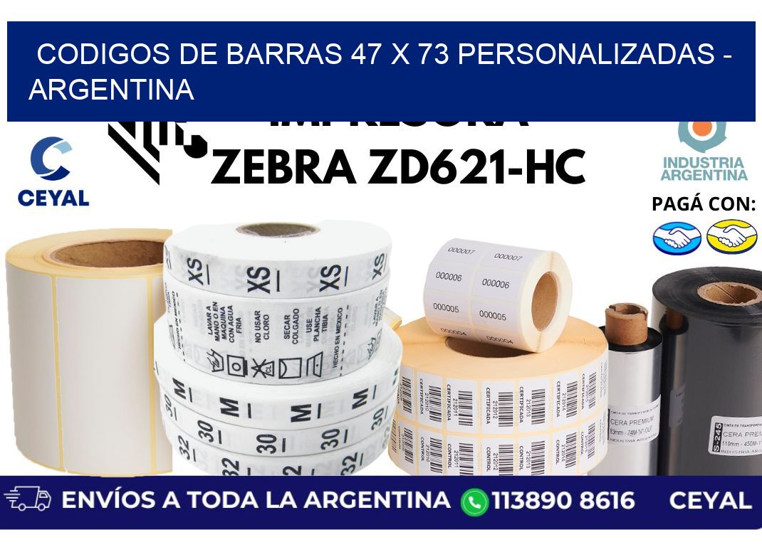 codigos de barras 47 x 73 personalizadas - Argentina