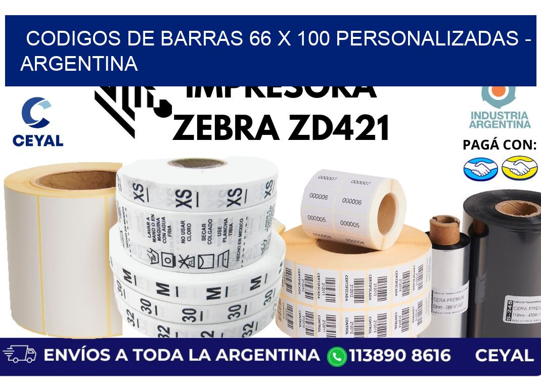 codigos de barras 66 x 100 personalizadas - Argentina