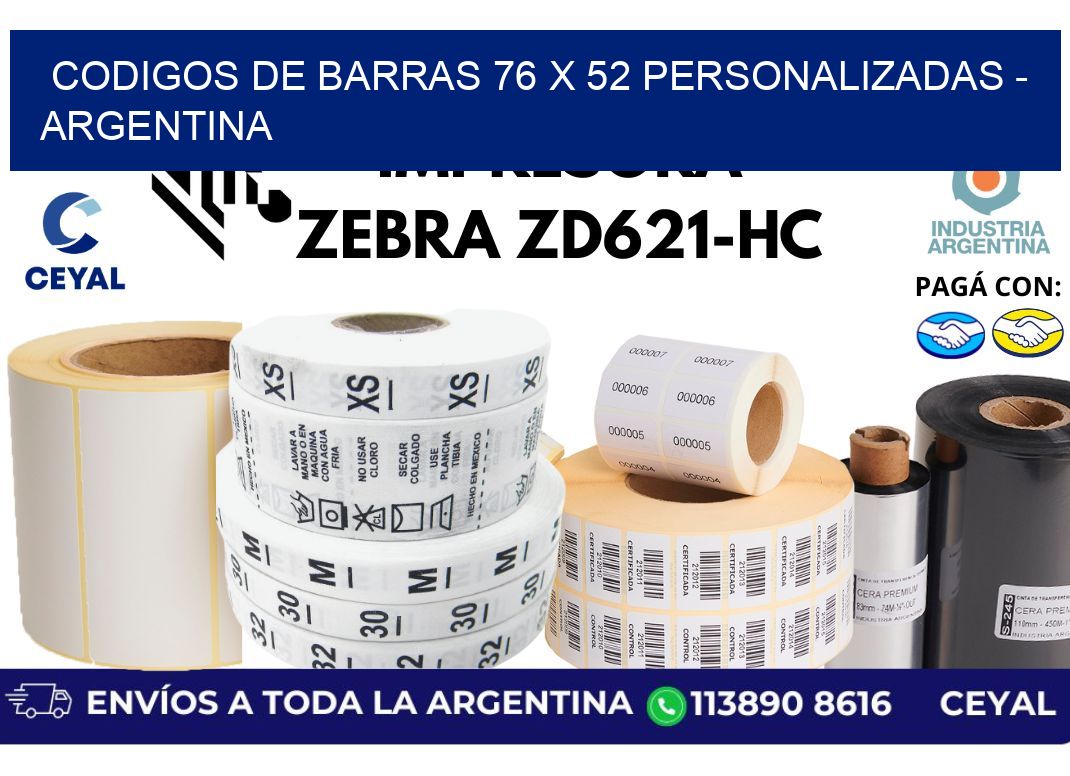 codigos de barras 76 x 52 personalizadas - Argentina