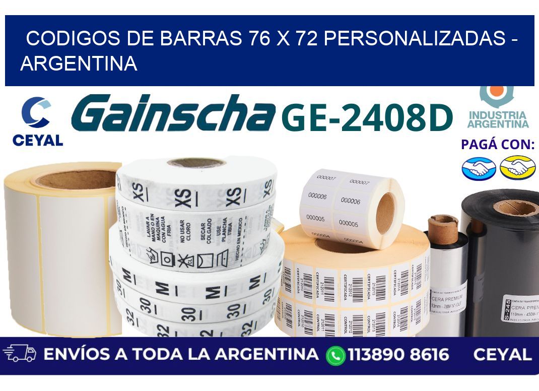 codigos de barras 76 x 72 personalizadas – Argentina