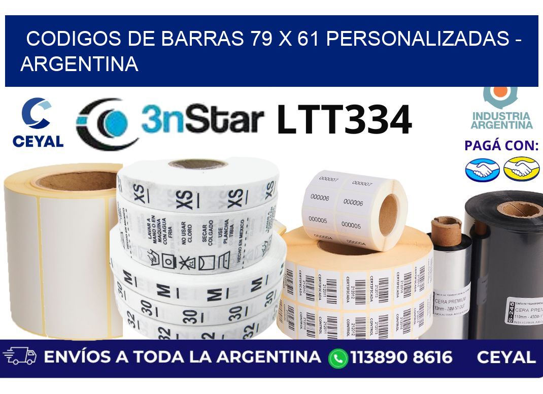 codigos de barras 79 x 61 personalizadas - Argentina