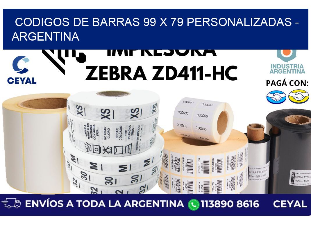 codigos de barras 99 x 79 personalizadas - Argentina