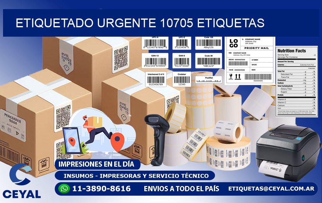 etiquetado urgente 10705 etiquetas