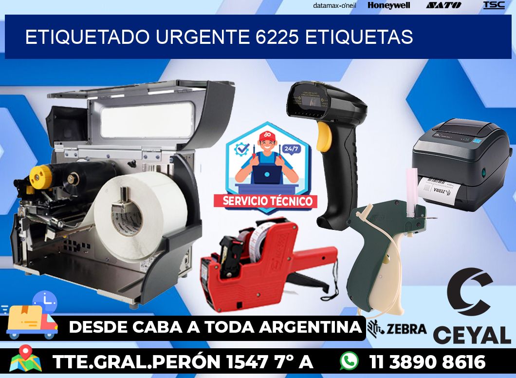 etiquetado urgente 6225 etiquetas