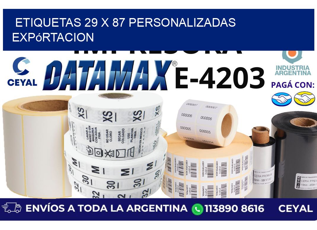 etiquetas 29 x 87 personalizadas expórtacion