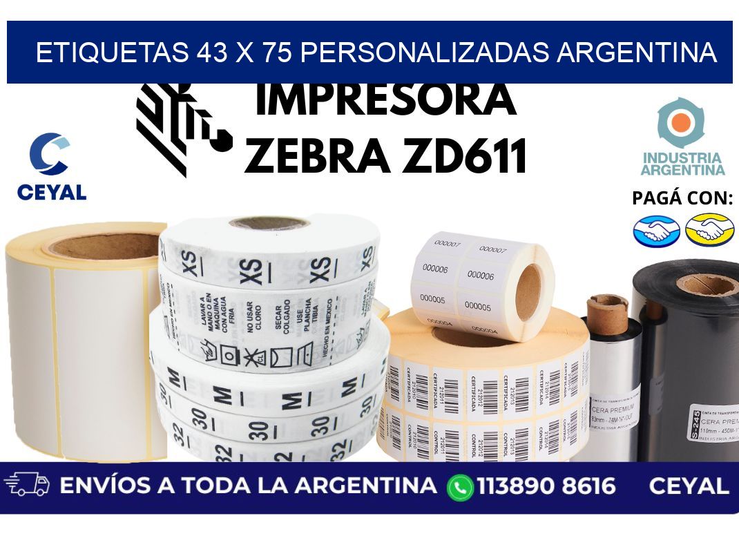 etiquetas 43 x 75 personalizadas argentina