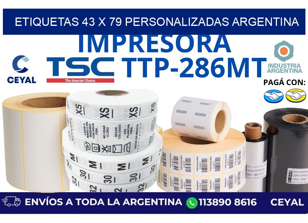 etiquetas 43 x 79 personalizadas argentina