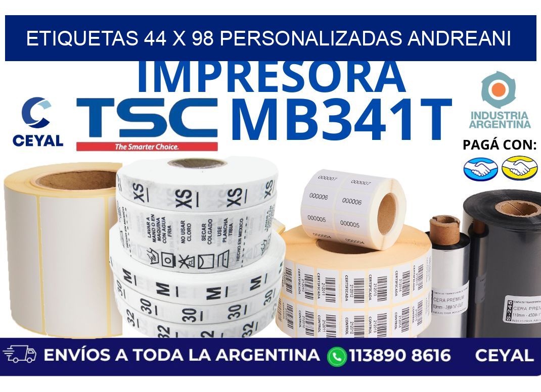etiquetas 44 x 98 personalizadas andreani