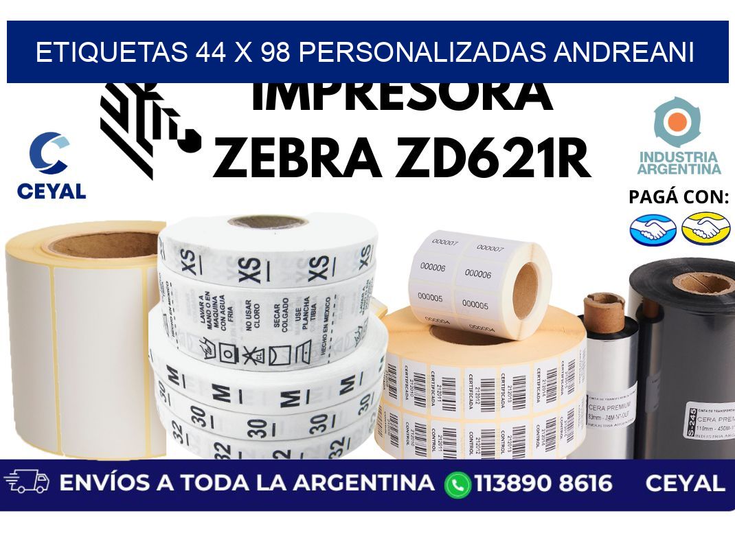 etiquetas 44 x 98 personalizadas andreani