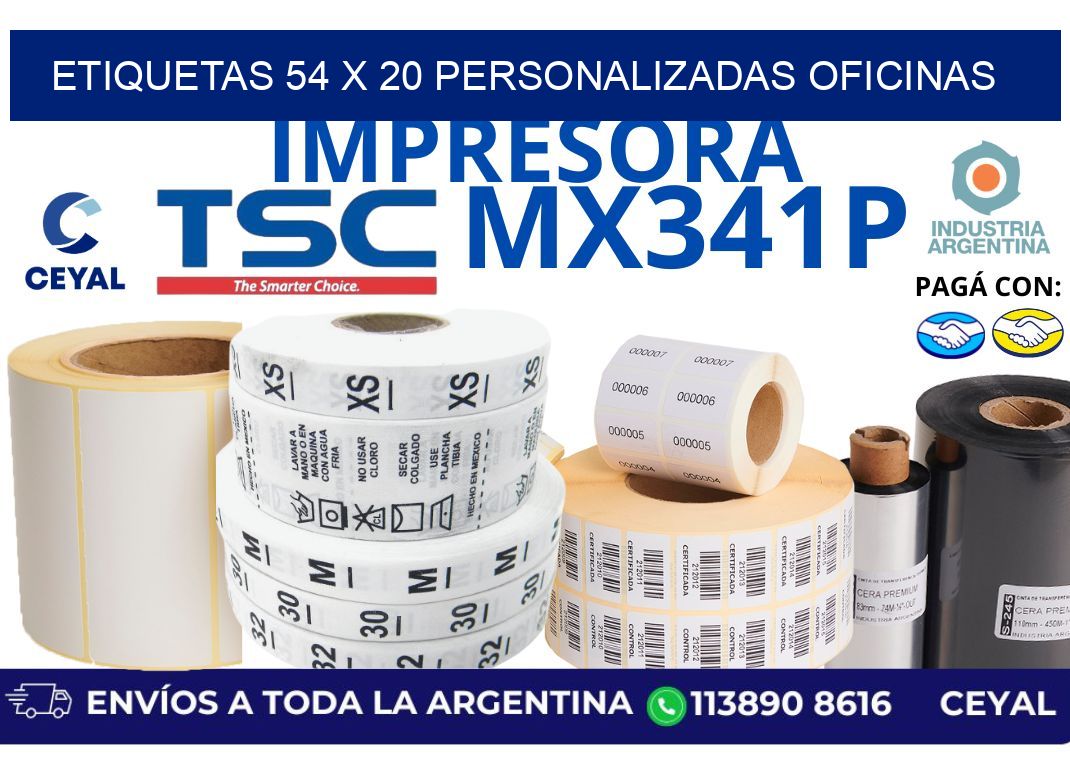 etiquetas 54 x 20 personalizadas oficinas