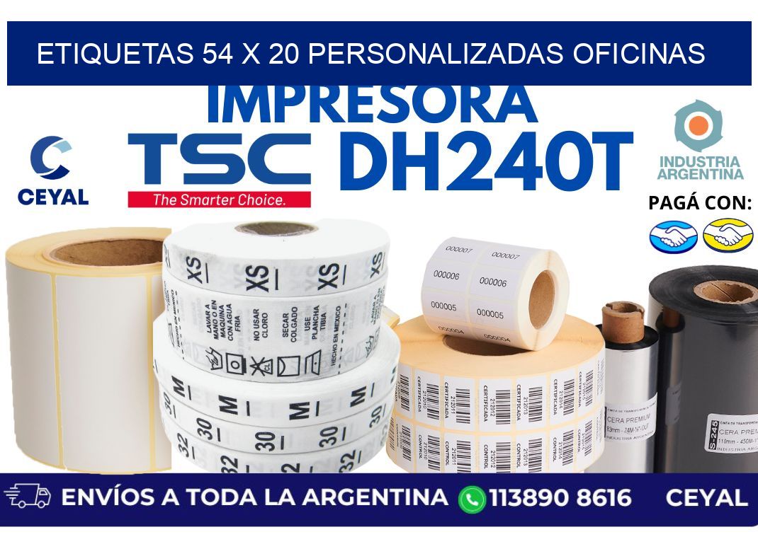 etiquetas 54 x 20 personalizadas oficinas