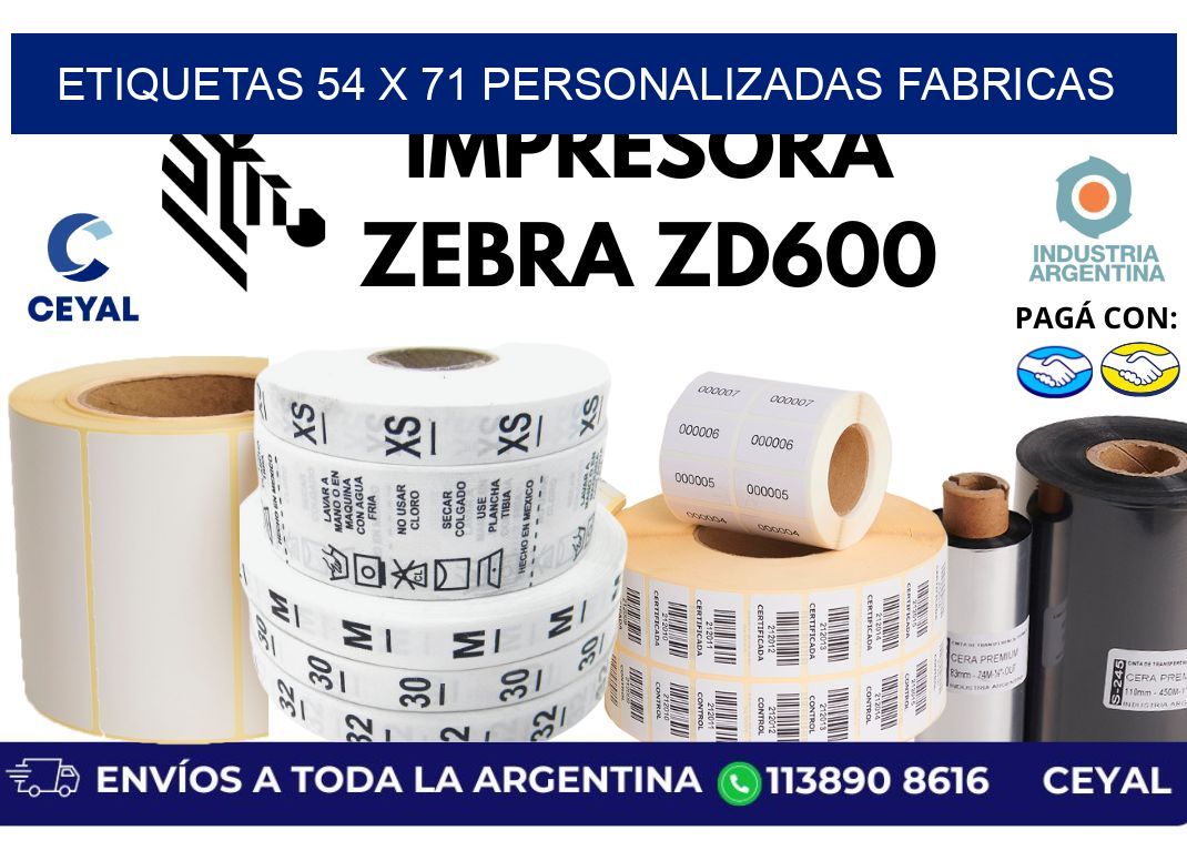 etiquetas 54 x 71 personalizadas fabricas