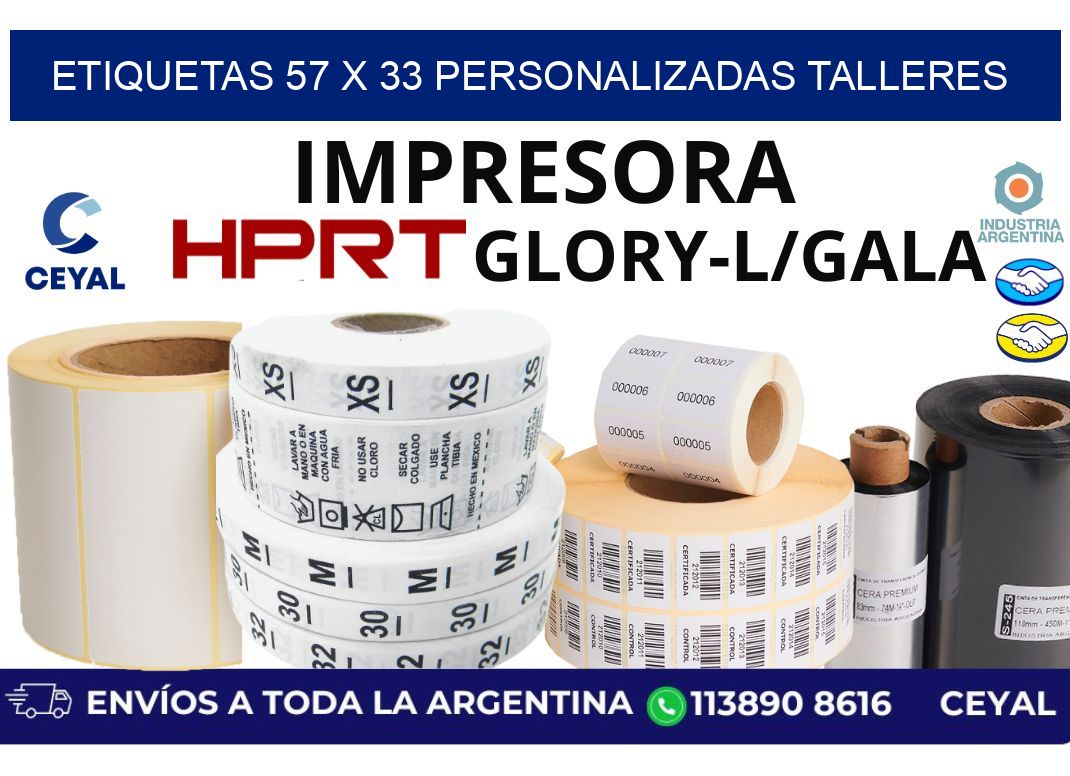 etiquetas 57 x 33 personalizadas talleres