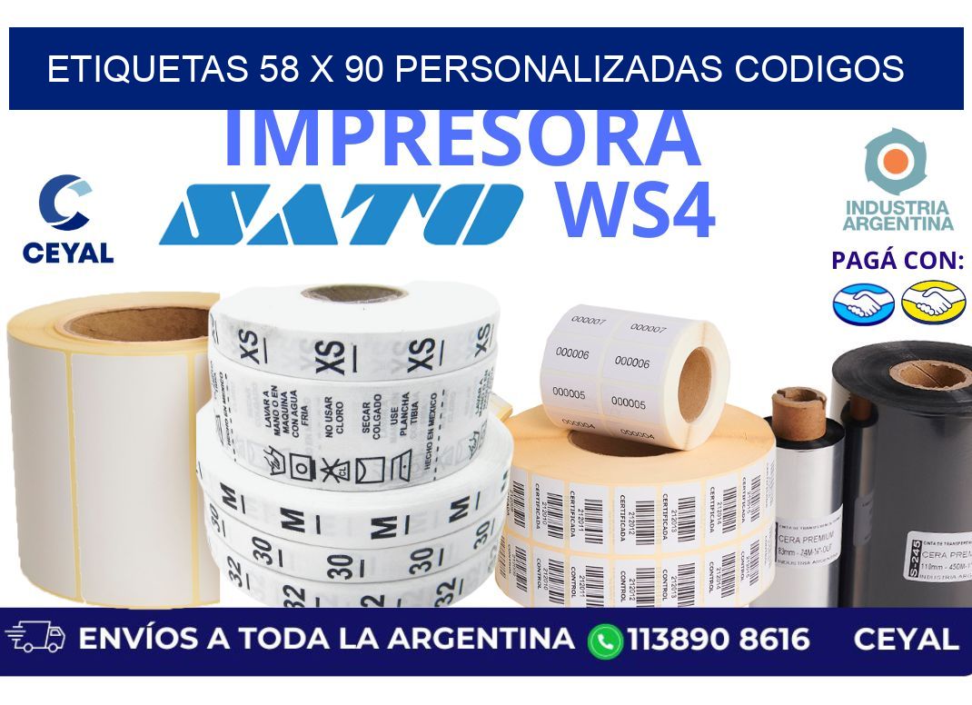 etiquetas 58 x 90 personalizadas codigos