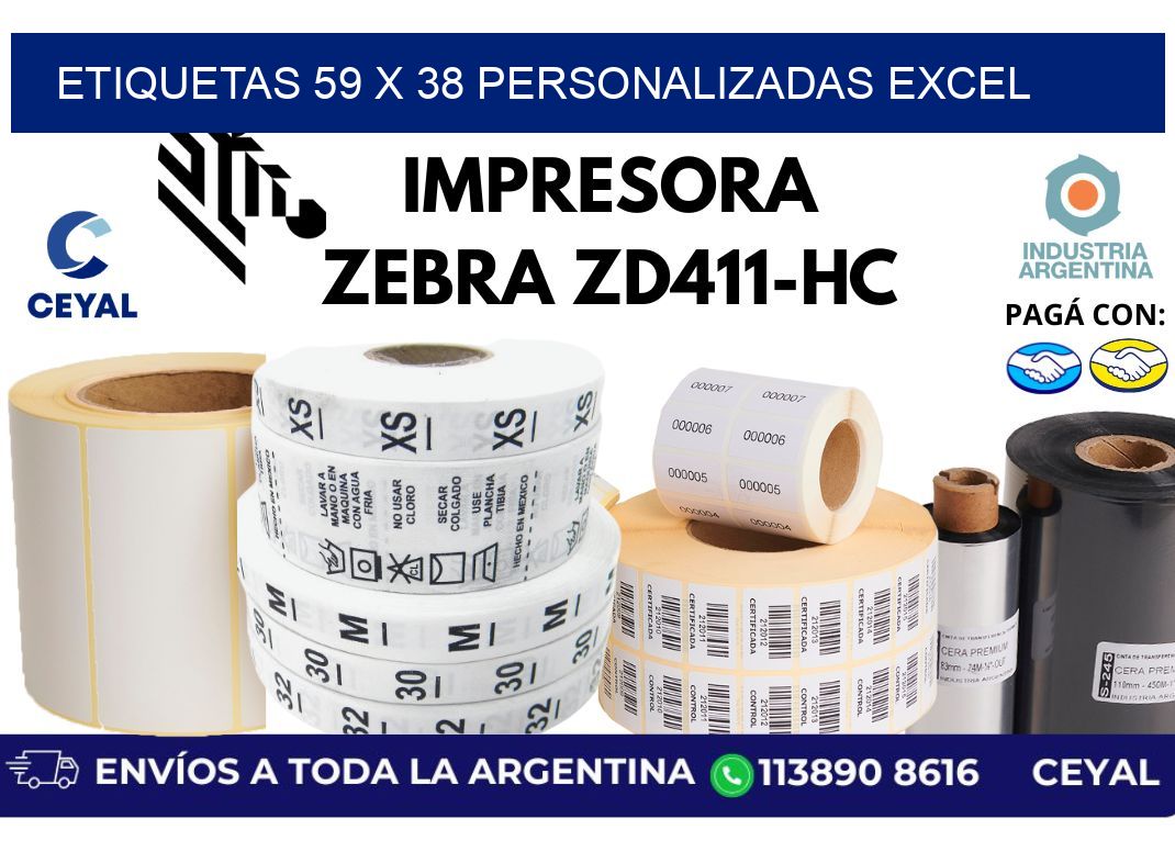 etiquetas 59 x 38 personalizadas excel