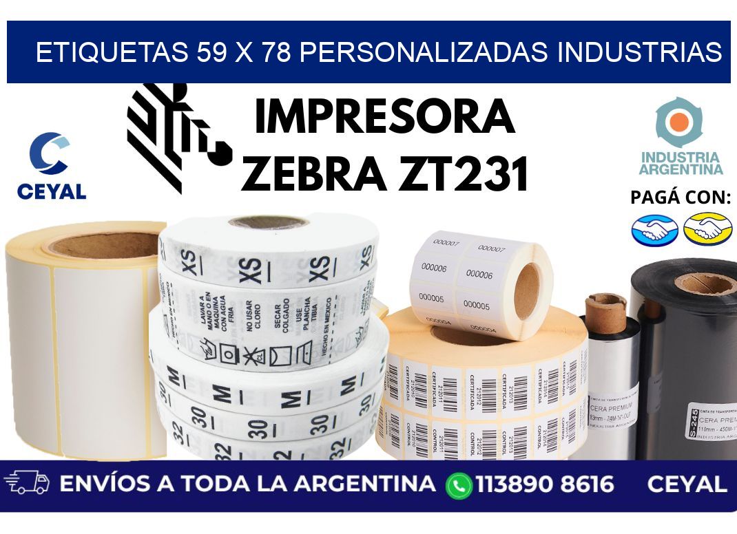 etiquetas 59 x 78 personalizadas industrias