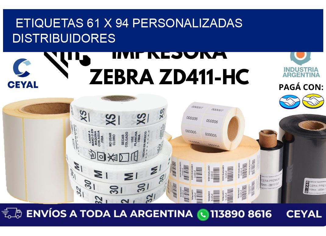 etiquetas 61 x 94 personalizadas distribuidores