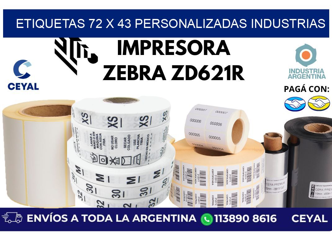 etiquetas 72 x 43 personalizadas industrias