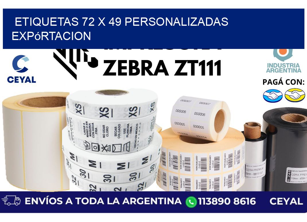 etiquetas 72 x 49 personalizadas expórtacion
