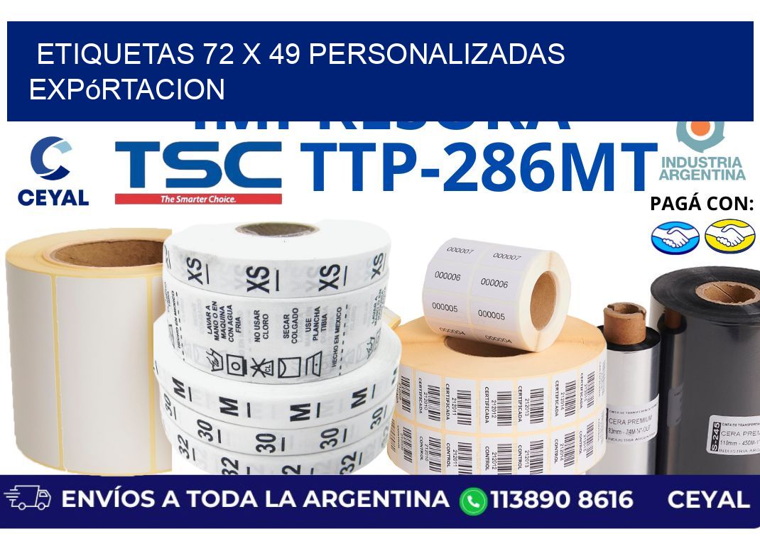 etiquetas 72 x 49 personalizadas expórtacion