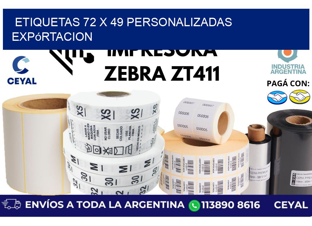 etiquetas 72 x 49 personalizadas expórtacion