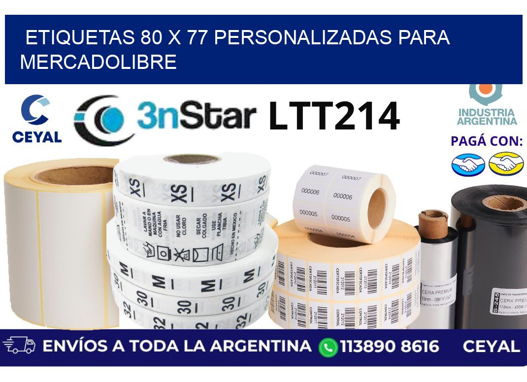 etiquetas 80 x 77 personalizadas para mercadolibre