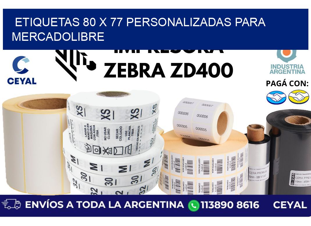 etiquetas 80 x 77 personalizadas para mercadolibre