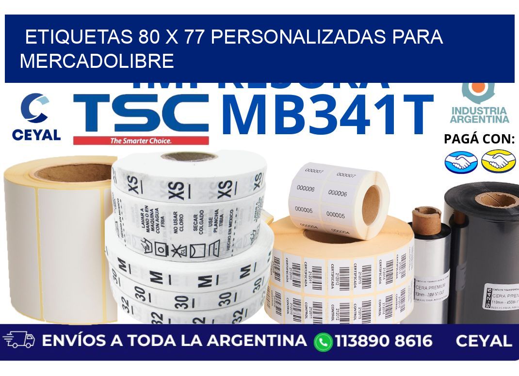 etiquetas 80 x 77 personalizadas para mercadolibre