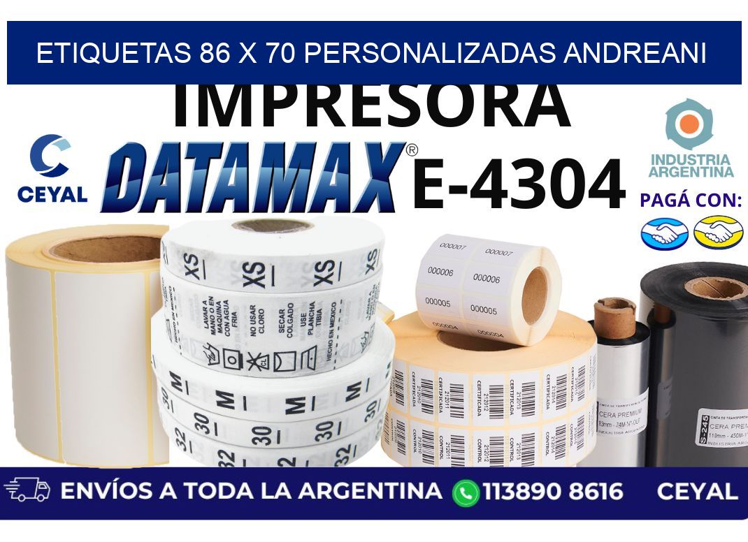 etiquetas 86 x 70 personalizadas andreani